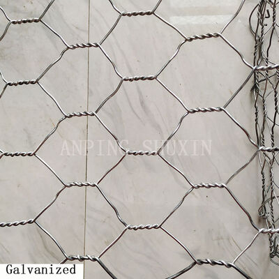 Gabion hexagonal galvanisé 6*8cm 1*1*1m Panier Gabion Mur de Soutènement Clôture