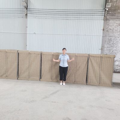 Barrière défensive style Hesco en treillis d'acier pour la protection contre les explosions et la fortification militaire