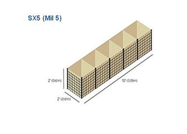 Barrière militaire soudée de grillage, barrière défensive mil 5 2424 de Hesco de mur