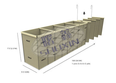 Mur galvanisé plongé chaud de barrière de mil 10 Hesco, bastion militaire de Hesco