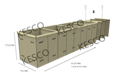 Barrière remplie de sable de mil 7 remplis de sable Hesco de barrières de Hesco de géotextile