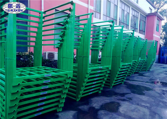 Acier vert empilant des supports, plat d'entrepôt empilant des supports de stockage pour le tabac