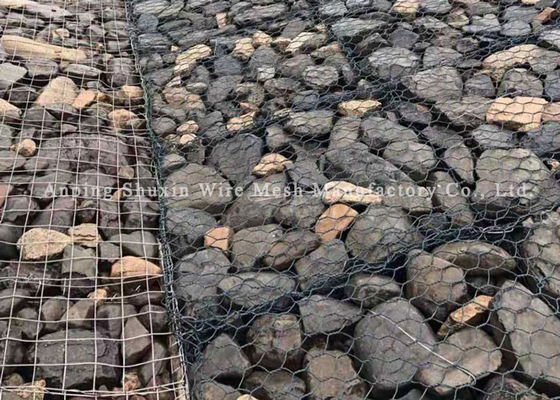 le PVC de 2.0mm a enduit les paniers de Gabion tissés par protection de pont
