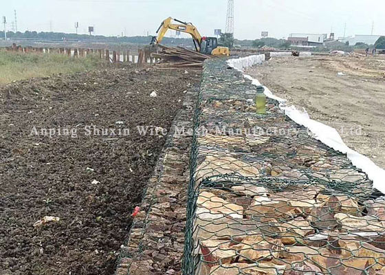 Coffre en gabion tissé hexagonal rempli de terre/sable/roche Fil sauvage de 3,4 mm Facile à installer