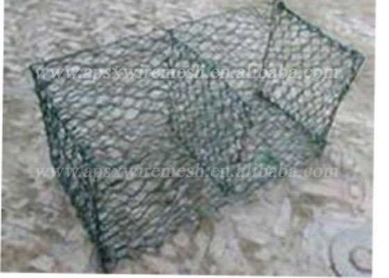Le PVC du vert Q235 a enduit la pierre hexagonale a rempli Gabions