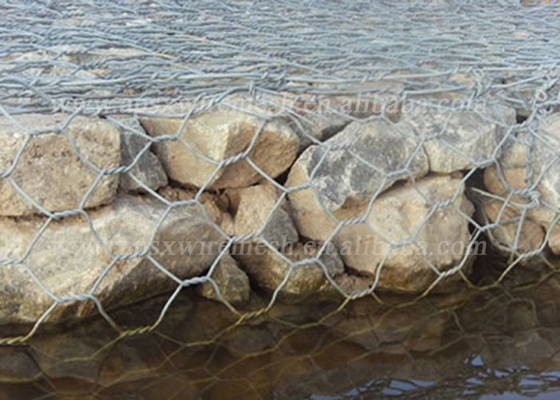 Le zinc lourd a enduit le grillage de cage de Gabion diamètre de 80mm x de 100mm 3.0mm