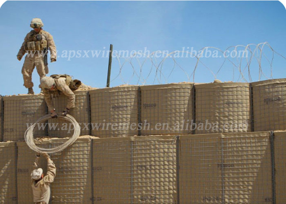 Mur défensif soudé de Hesco d'armée de barrière du mil 7 militaires pour la protection d'inondation