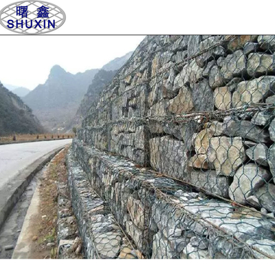 Double 3mm Gabion Mesh Basket Preventing Rain Retaining mur galvanisé de l'hexagone