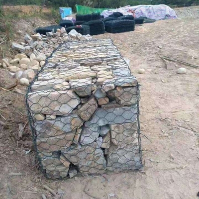 cage en pierre de fil hexagonal de 2mx1mx1m Gabion Mesh Basket Galvanized Double Twist