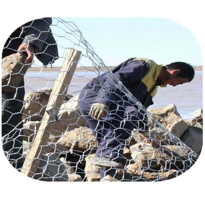 La pierre met en cage le PVC hexagonal a enduit la boîte  2x1x0.5 de Gabion