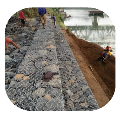 le PVC de paniers de 80x100mm 2x1x1 4mm Gabion a enduit Galfan zinc de 260 GM/M enduit