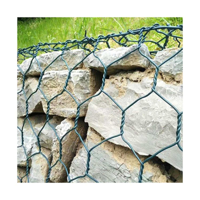 Le PVC vert a enduit la boîte de 2.7mm Gabion pour le renfort de lutte contre les inondations de rivière